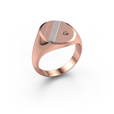Signet ring Wesley 4 585 rose gold brown diamond 0.06 crt