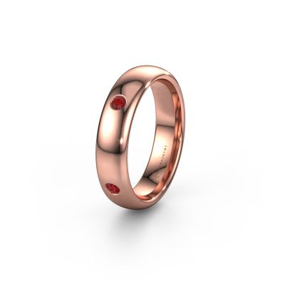 Wedding ring WH0104L35BP 585 rose gold ruby ±5x2 mm