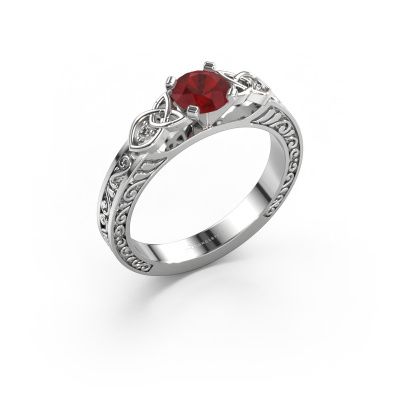Engagement ring Gillian 585 white gold ruby 5 mm