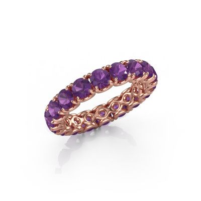 Stackable ring Estee 3.7 585 rose gold amethyst 3.7 mm