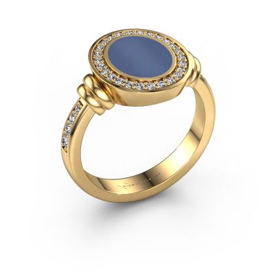 Signet ring Bailey 585 gold blue sardonyx 10x8 mm