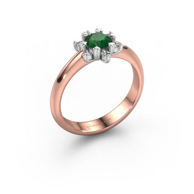Ring Liesbeth 585 rose gold emerald 5 mm