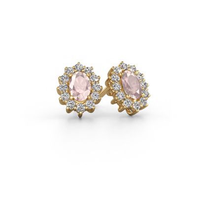 Earrings Margien 585 gold morganite champagne 6x4 mm