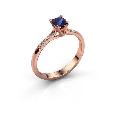 Engagement ring Isa 2 585 rose gold sapphire 4.2 mm