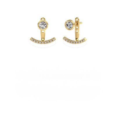 Boucles d'oreilles Rosetta 585 or jaune diamant synthétique 0.62 crt