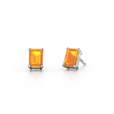 Clous d'oreilles Sam EME 950 platine citrine 7x5 mm