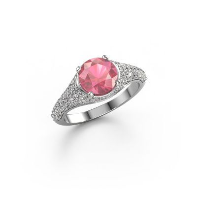 Engagement ring Lovella 950 platinum tourmaline pink 7 mm