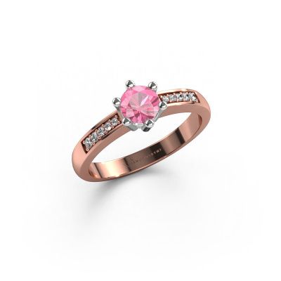 Engagement ring Luna 2 585 rose gold pink sapphire 5 mm