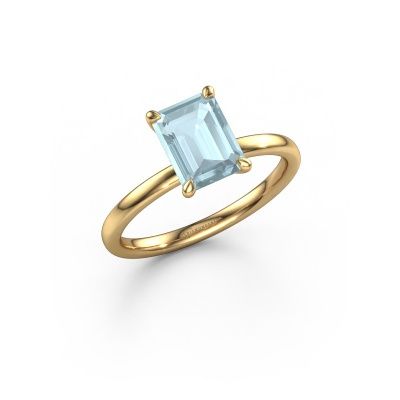 Engagement ring Crystal EME 1 585 gold aquamarine 8x6 mm