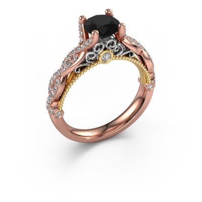 Engagement ring Chantelle 585 rose gold black diamond 1.699 crt