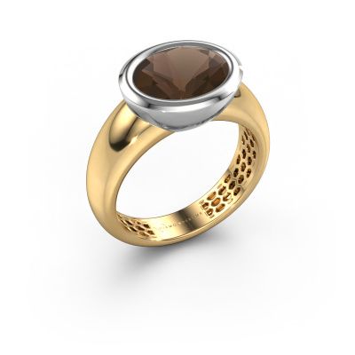 Ring Evelyne 585 gold smokey quartz 10x8 mm