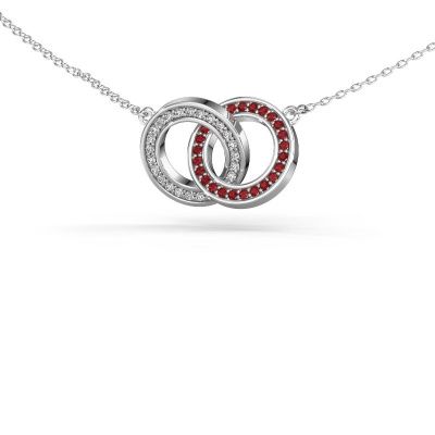Necklace Circles 2 585 white gold ruby 1 mm
