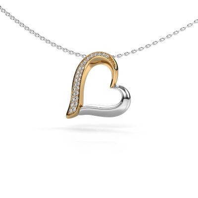 Collier Heart 1 585 or jaune diamant synthétique 0.134 crt