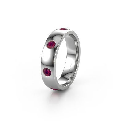 Wedding ring WH0105L25BP 585 white gold rhodolite 3 mm ±0.20x0.08 in