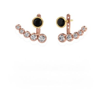 Boucles d'oreilles Wendy 585 or rose diamant noir 2.39 crt