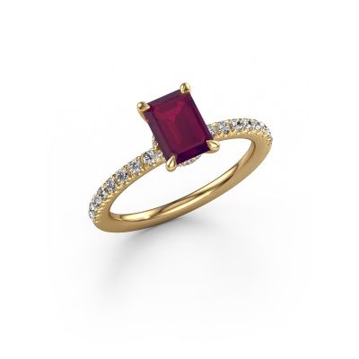 Bague de fiançailles Crystal EME 4 585 or jaune rhodolite 7x5 mm