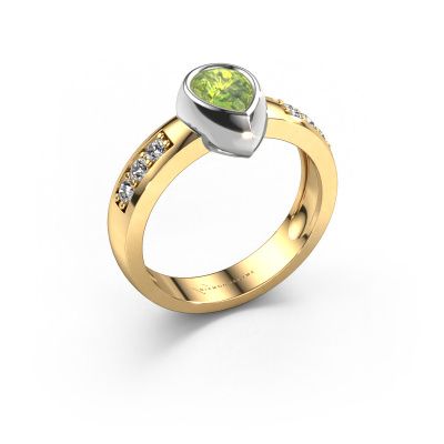 Ring Charlotte Pear 585 gold peridot 8x5 mm