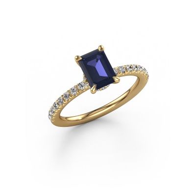 Engagement ring Crystal EME 4 585 gold sapphire 7x5 mm
