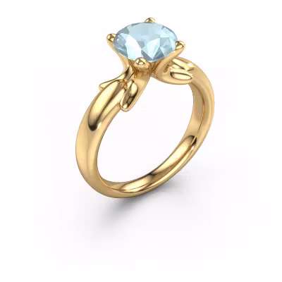 Ring Jodie 585 goud aquamarijn 8 mm
