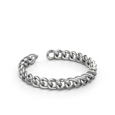 Panzer Armband ±9 mm 585 Weißgold