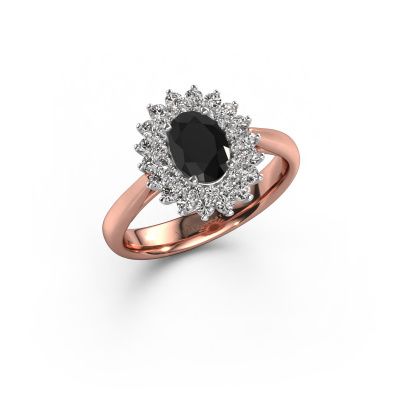 Engagement ring Alina 1 585 rose gold black diamond 1.05 crt