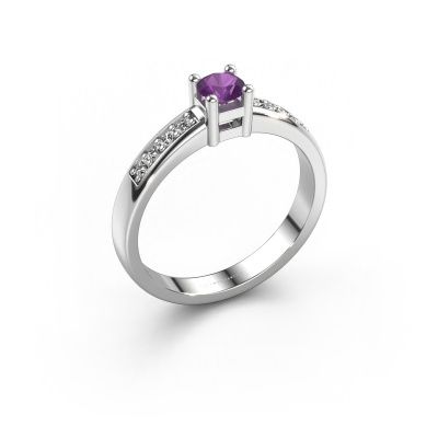 Verlobungsring Eline 2 950 Platin Amethyst 3.7 mm