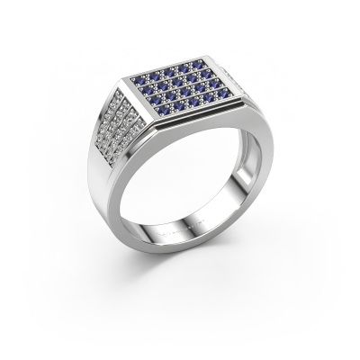 Men's ring Tim 585 white gold sapphire 1.5 mm