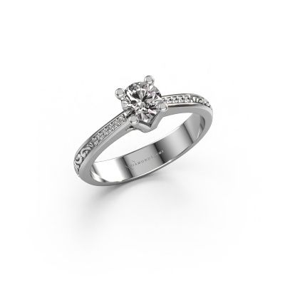 Engagement ring Mei 950 platinum diamond 0.549 crt