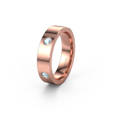 Wedding ring WH0104L15BP 585 rose gold aquamarine 3 mm ±0.16x0.08 in