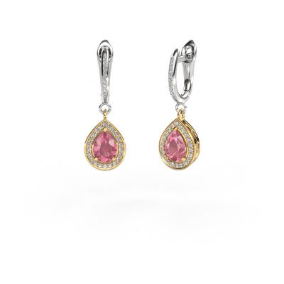 Drop earrings Ginger 2 585 gold tourmaline pink 7x5 mm