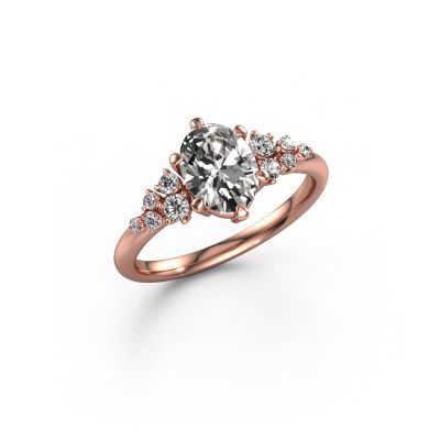 Engagement ring Royce OVL 585 rose gold zirconia 8x6 mm