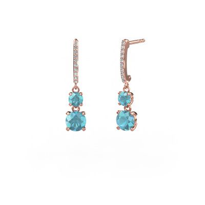 Ohrhänger Tanja 2 585 Roségold Blau Topas 4.2 mm