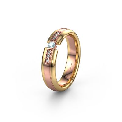 Wedding ring WH2128L26C 585 rose gold aquamarine ±0.20x0.08 in