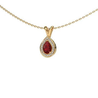 Pendant Barbar 585 gold ruby 6x4 mm