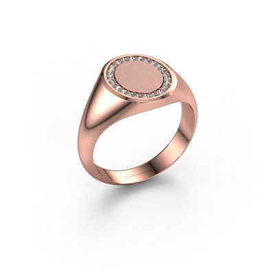 Men's ring Floris Oval 2 585 rose gold zirconia 1.2 mm