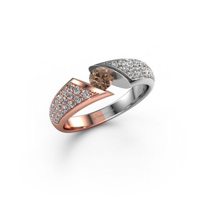 Engagement ring Hojalien 3 585 rose gold brown diamond 0.73 crt