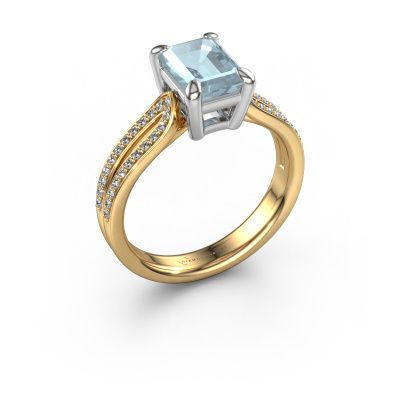 Verlobungsring Antonia eme 2 585 Gold Aquamarin 8x6 mm