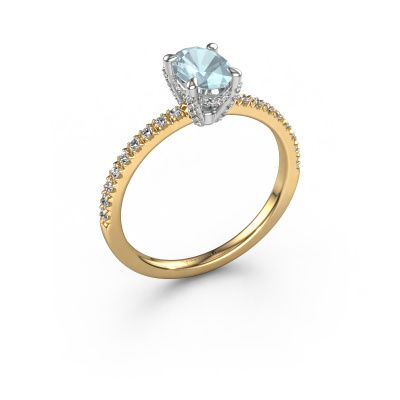 Engagement ring Saskia 1 OVL 585 gold aquamarine 7x5 mm
