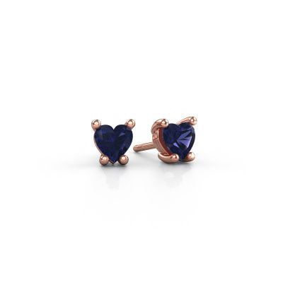 Boucles d'oreilles Sam Heart 585 or rose saphir 5 mm