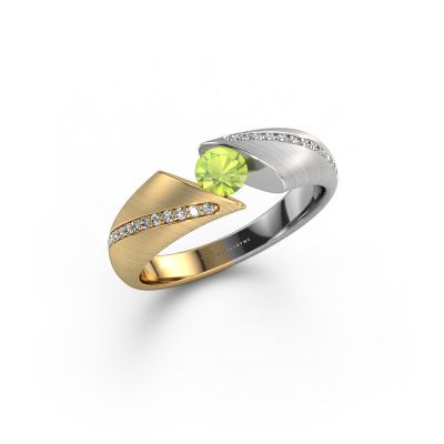 Engagement ring Hojalien 2 585 gold peridot 4.2 mm