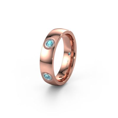Wedding ring WH0139L25BP 585 rose gold blue topaz ±5x2 mm