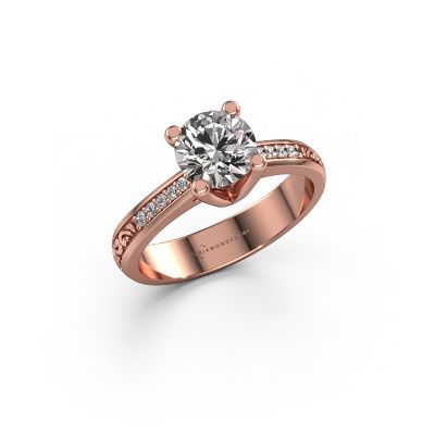 Engagement ring Mei 585 rose gold diamond 1.049 crt