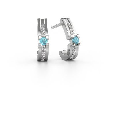 Earrings Myrthe 950 platinum blue topaz 2.5 mm