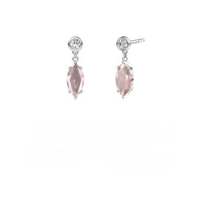 Drop earrings Lacey MRQ 950 platinum morganite champagne 10x5 mm