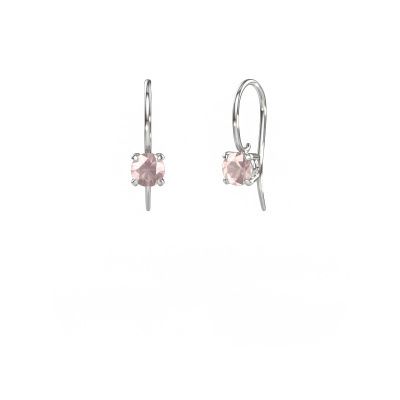 Drop earrings Cleo RND 585 white gold morganite champagne 5 mm