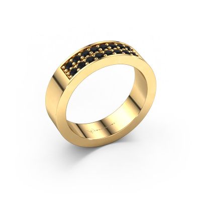 Stackable ring Catharina 5 585 gold black diamond 0.384 crt