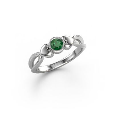 Ring Lorrine 950 platinum emerald 4 mm