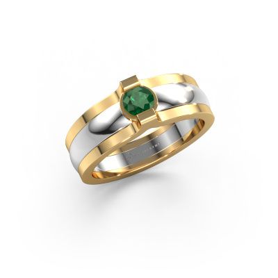 Ring Jade 585 witgoud smaragd 4 mm