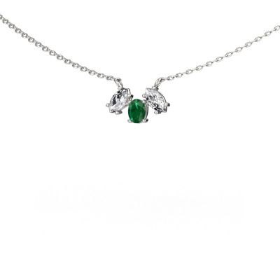 Necklace Rachal 585 white gold emerald 4x3 mm