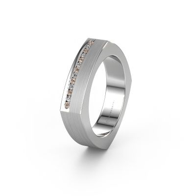 Bague de mariage WH2005L 585 or blanc diamant brun ±5x2 mm